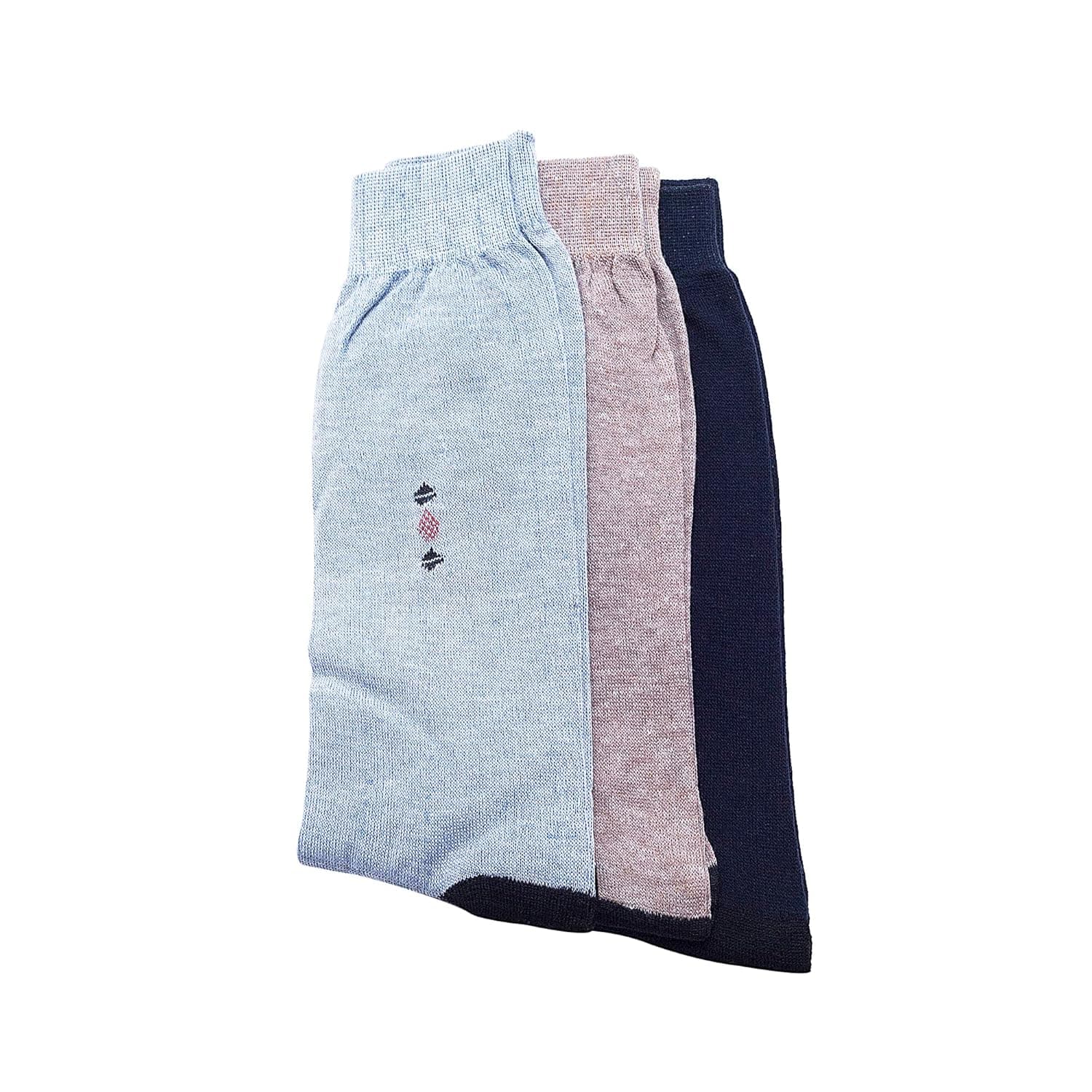 Men's Solid Colored Formal Mid-Calf Length Socks Made with Cotton