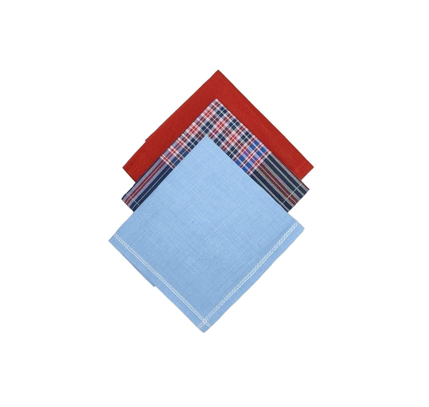 Design Coloured/Check Assorted Men's Handkerchiefs Pure Cotton Hanky Perfect…